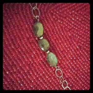 Silver Bracelet with Gray Beads